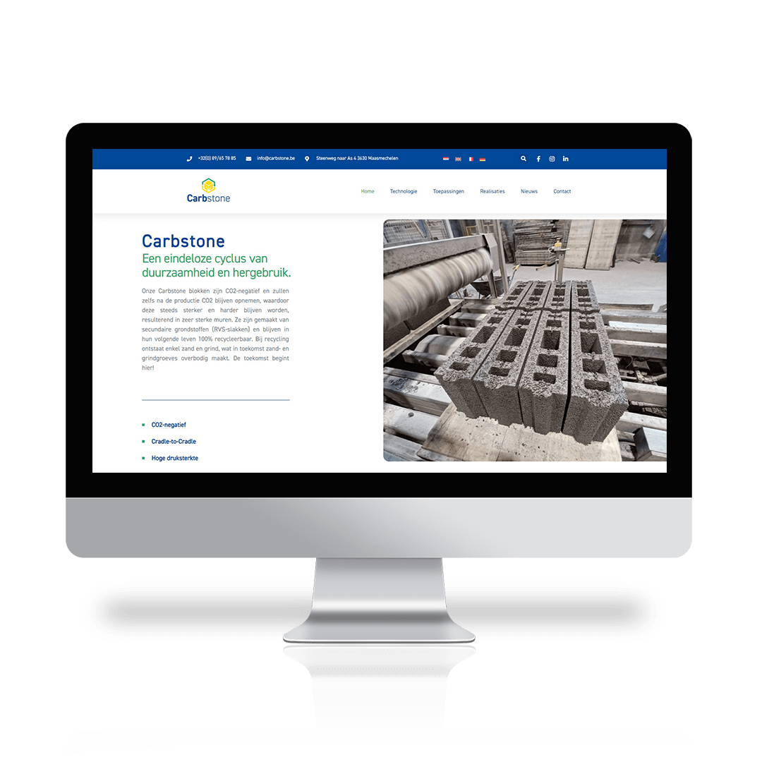 Een responsieve website met het webdesign voor een concreet bedrijf.