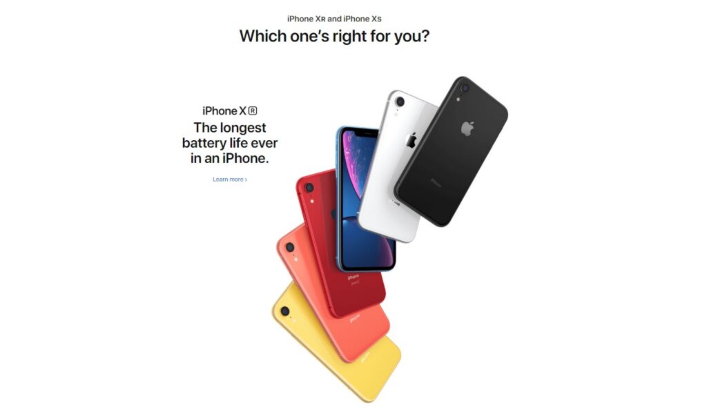 Ontdek de iPhone XR en iPhone XS, met een selectie van prachtig ontworpen modellen in verschillende kleuren. Deze iPhones, die een lange batterijduur hebben en een goed grafisch ontwerp laten zien, nodigen je uit om het perfecte model te kiezen en meer te weten te komen.